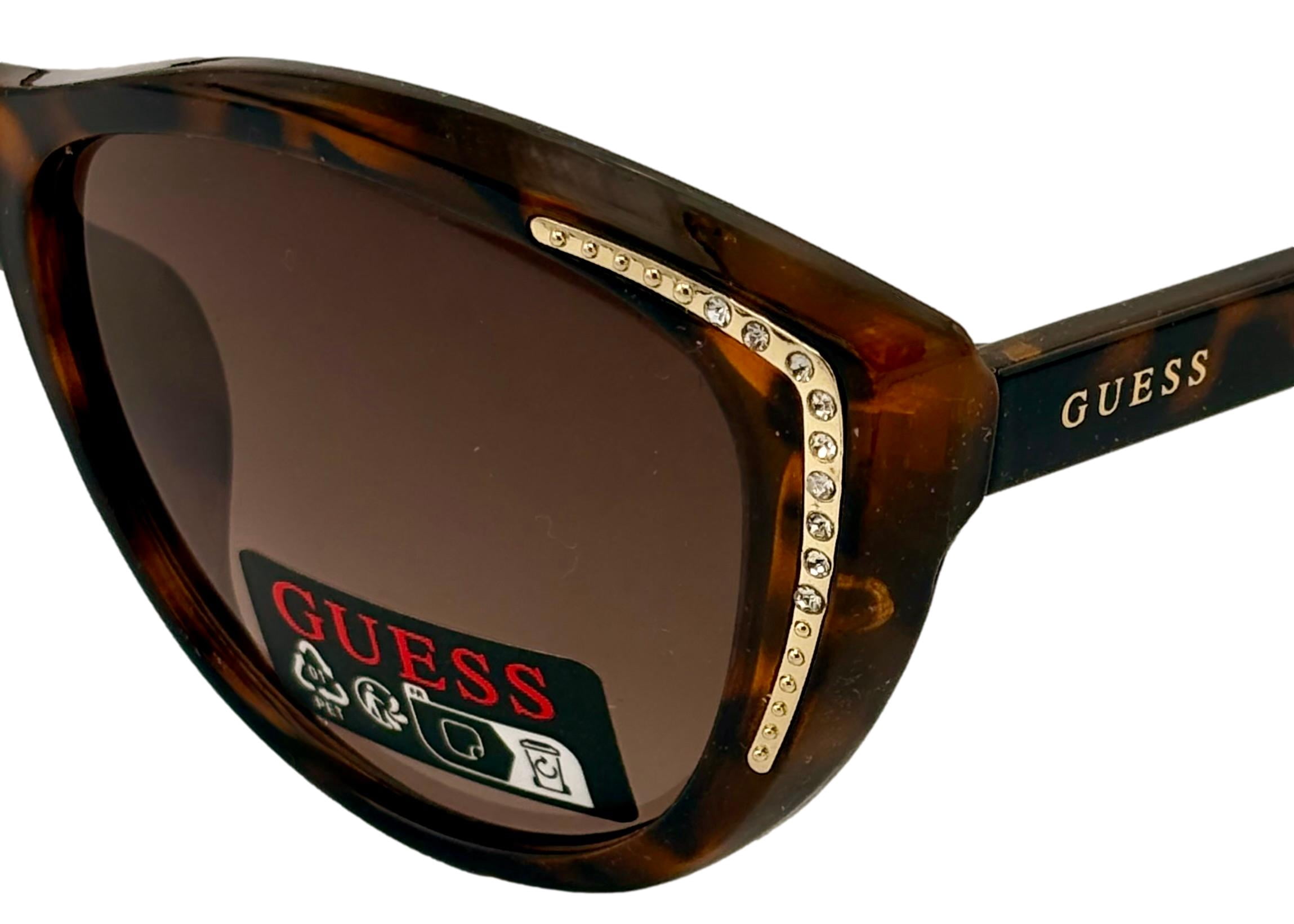 Guess Sunglass Womens Dark Havana Cat Eye Brown Gradient Lens GO00006 52F