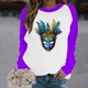 thumbnail image 4 of Xuyuer Mardi Gras Shirts for Women Shirt Funny Mask Graphic Tee Carnival Long Sleeve Shirt V Neck Top, 4 of 6