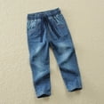 thumbnail image 2 of Boys Jeans Size 6 Boys Jeans Kids Elastic Waist Straight Leg Denim Pants with Drawstring 4-14 Years, 2 of 8