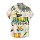thumbnail image 5 of Camisa con estampado gráfico para hombre, camisa abotonada, camisa informal, uso diario, cita, vacaciones, solapa, manga corta, camisa de poliéster, carnaval, 5 of 5