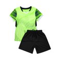 thumbnail image 4 of Haitryli Kids Boys Girls 2 Piece Basketball Football Jersey Athletic T-Shirts Tops with Sweat Shorts Fluorescent Green 3XS, 4 of 7