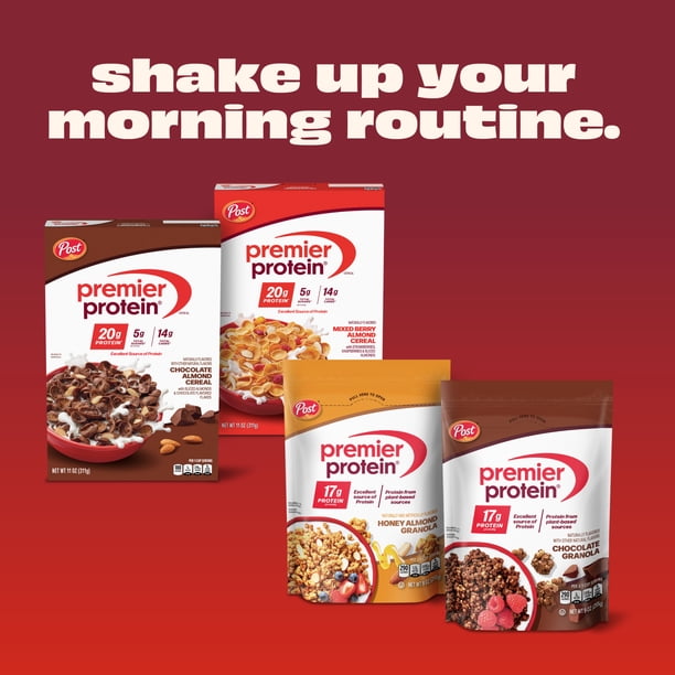 Premier Protein Granola, Honey Almond Flavored Crunchy Clusters, 9