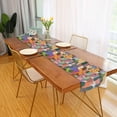 thumbnail image 2 of Yayeee Table Runner 70 inches Long Home Kitchen Dinning Party Decoration, Purple Cityscape Painting, 2 of 7