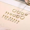 thumbnail image 4 of Nmkwnr 10 Pairs Mini Small Hoop Earrings Flat Back Stud Earrings 316L Stainless Steel Hoop Earrings for Women Men, Gold, 4 of 5
