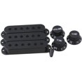 thumbnail image 3 of BQLZR Black Guitar Parts Set Switch Tip Single Coil Pickup Cover 1 Volume 2 Tone Knobs, 3 of 5