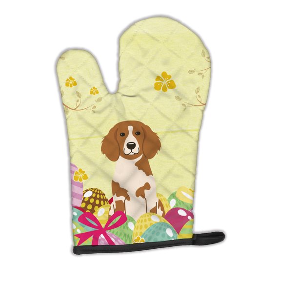 Carolines Treasures BB6072OVMT Easter Eggs Brittany Spaniel Oven Mitt Large multicolor