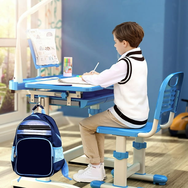 Ganfancp Pupitre de Estudio para Niños, Pupitre Infantil, Juego de Silla y Pupitre de Deberes para Niño y Niña Luz Liquidación Ventas Hoy Ofertas Prime 1X Escritorio, 1X Taburete, 1X Estante de Lectu