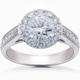 thumbnail image 1 of Bague de Fiançailles Halo 2 Carats Solitaire Ronde Or 14k Brillant, 1 of 4