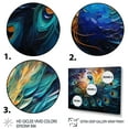 thumbnail image 3 of Designart "Feather Drips Peacock II" Animals Floater Framed Canvas Print, 3 of 7