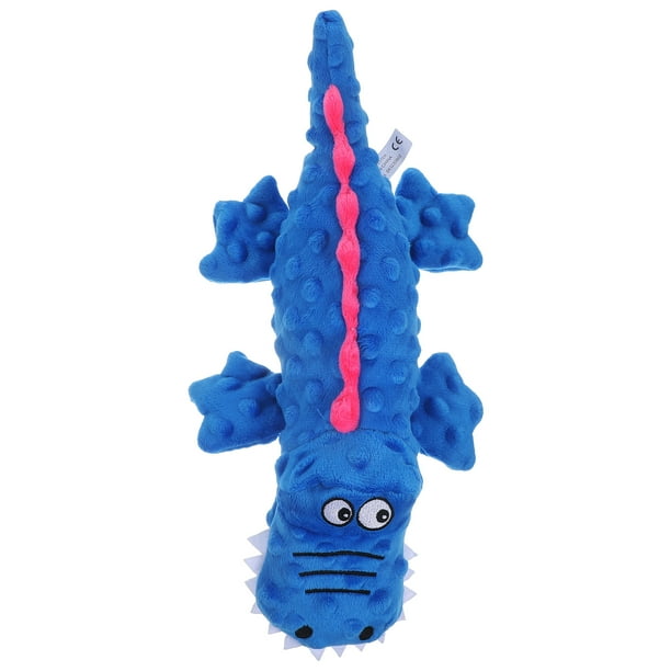 BRIGHTFUFU Juguete chirriante de felpa para masticar agresivo, juguete de perro de peluche, juguete de peluche con forma de cocodrilo de dibujos animados