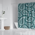 thumbnail image 2 of Waterproof Paisley Green Shower Curtain 72x72 Inch Boho Style Polyester Unique Shower Curtain for Bathroom Hotel Home Decor with 12 Plastic Hooks, 2 of 5