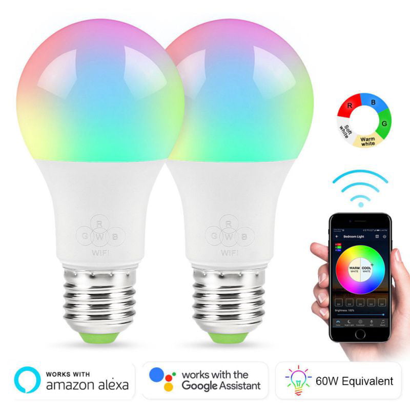 WiFi RGB Smart LED Light Bulb for Apps by iOS Android Amazon Alexa Google Home# 