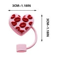 thumbnail image 2 of Heart Shaped Straw Covers Straw Toppers Drink Straw Caps Reusable Silicone Straw Tips Dust Protectors for Tumbler Cup Valentine's Day Party Favor Romantic Accessory, 2 of 5