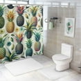 thumbnail image 6 of GOSMITH Colorful Pineapple Leaves Summer Tropical Fruit Cover Printed Shower Curtain Multiple Sizes White, 6 of 6