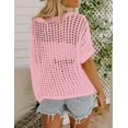 thumbnail image 5 of Zeagoo Swimsuit Coverup for Women Crochet Sweaters Tops Lightweight Short Sleeve Crew Neck Summer Clothes, 5 of 5