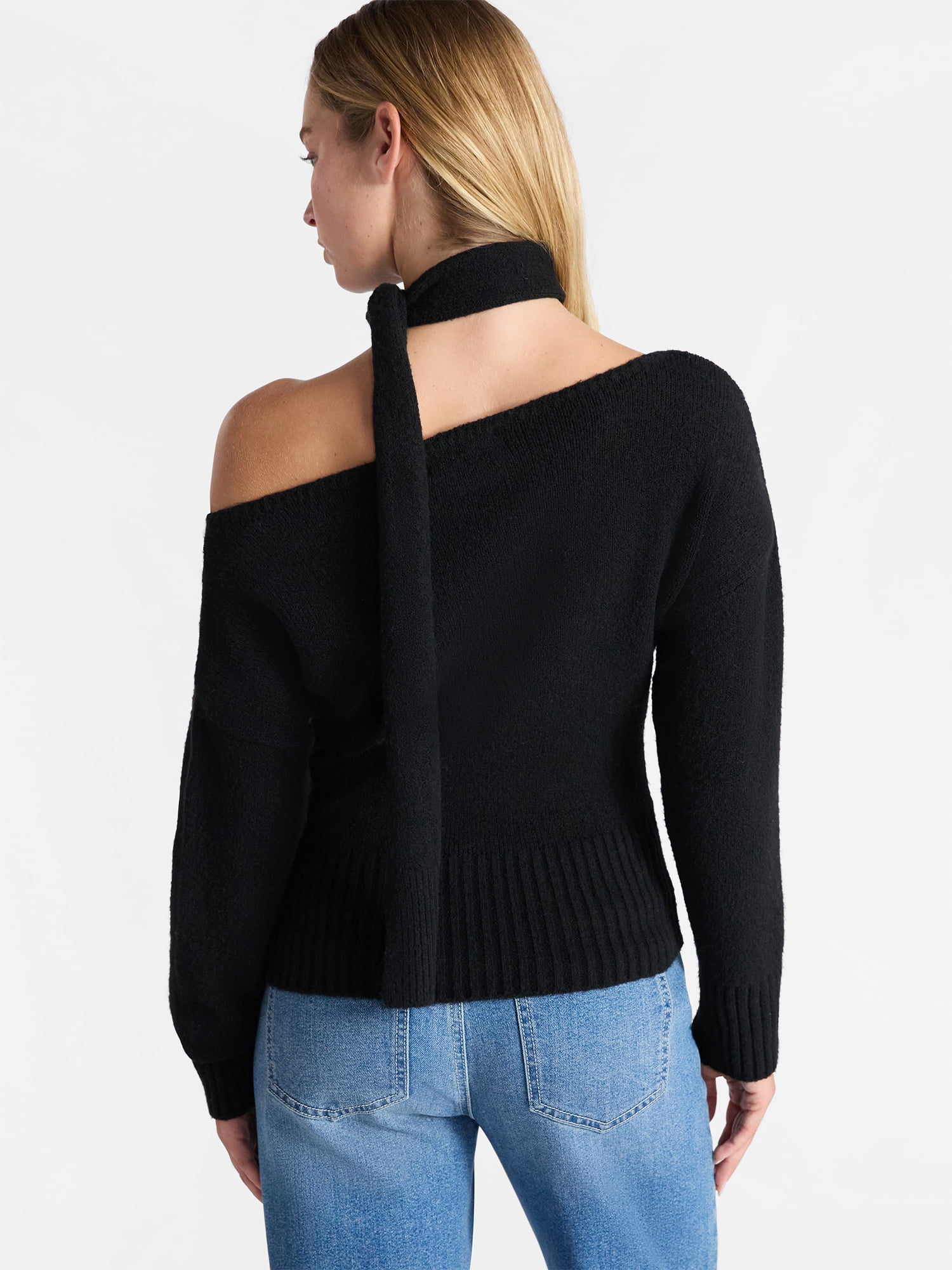 No Boundaries Scarf Sweater, Midweight, 2-Piece, Women’s