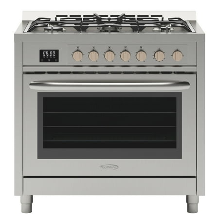 KoolMore 36 in. Stainless-Steel Professional Gas Range with Legs.