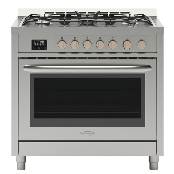 KoolMore 36 in. Stainless-Steel Professional Gas Range with Legs.