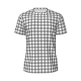 thumbnail image 5 of Wukai Gray Checkboard Print Men's Short-Sleeved Mesh T-Shirt,Quick-Dry Short Sleeve Workout T-Shirt-X-Small, 5 of 8