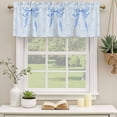 thumbnail image 2 of 2 Pack Valances for Window, Cute Bow Short Curtains for Kitchen Bedroom Living Room, Blue Bowknot Minimalist Solid Color Rod Pocket Small Window Treatment Valance Drapes 42 x 12 Inch, 2 of 8