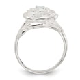 thumbnail image 2 of Auriga Fine Jewelry 925 Sterling Silver Polished CZ Flower Rose Ring for Women Size 7, 2 of 6