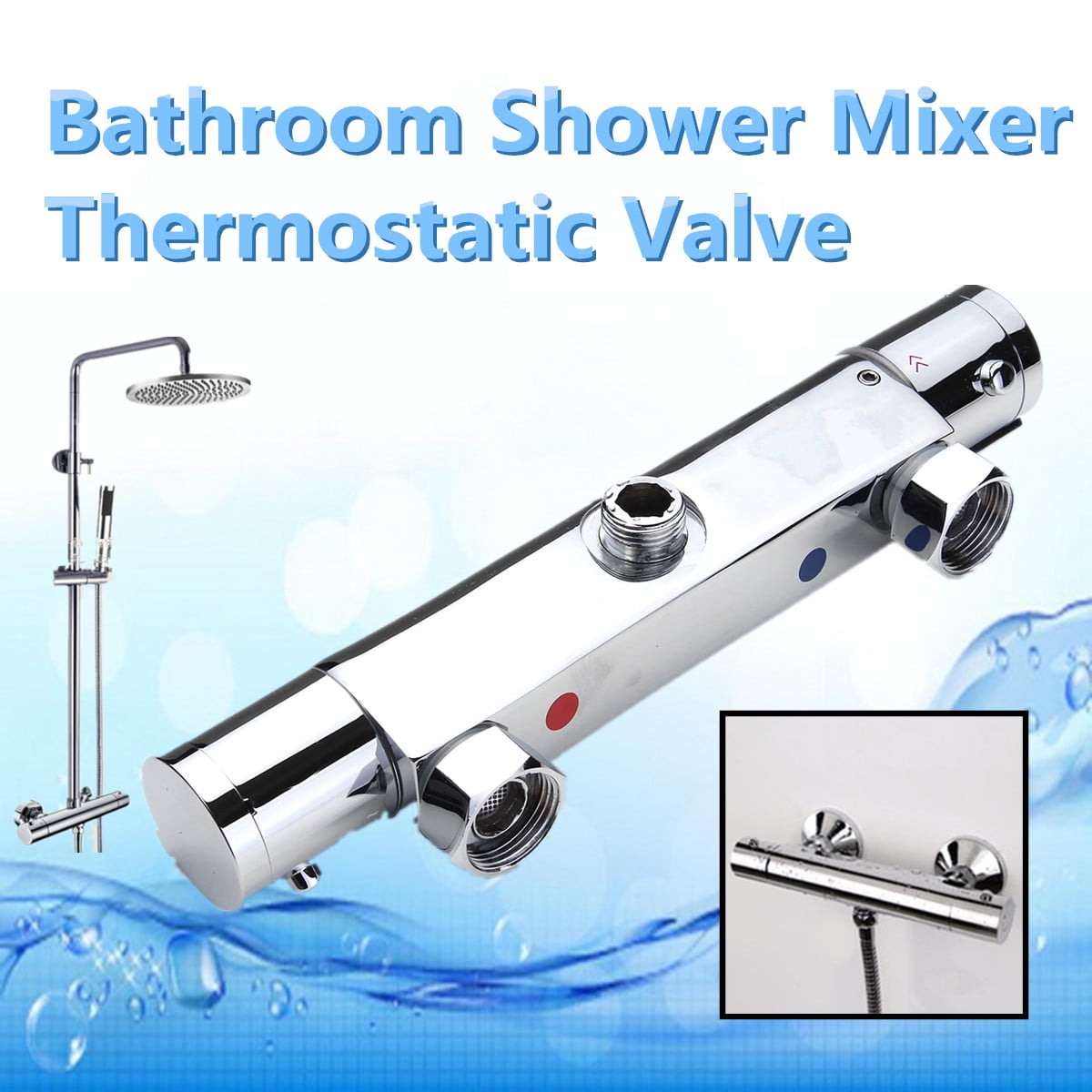 Automatic Thermostatic Mixing Valve Bath Water Shower Temperature Faucet Control