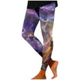 thumbnail image 3 of LIIPEE Women Leggings Casual Elastic High Waist Slim Fit Ankle Length Leggings Galaxy Printed Stretchy Workout Yoga Pants Comfortable Soft Breathable Daily Leggings,Light Pink,S, 3 of 5