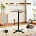 thumbnail image 6 of Bar Table,Round Dining Table with Height Adjustment,23.8-Inch Top, 41 Inch Adjustable Range, Comes with 4 Wheels, Ideal for Small Bar & Café, Rustic Brown, 6 of 14