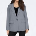 thumbnail image 5 of Women's Fashion Lapel Slim Fit Cardigan Blazer Jacket Blue S, 5 of 5
