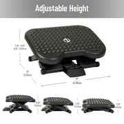 Mind Reader Foot Rest, Ergonomic, Height Adjustable, Plastic, 17L x 13W x 6.25H, Black