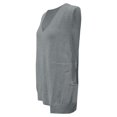 thumbnail image 5 of oqasdz Womens Sweaters V Neck Knit Sleeveless Long Sweaters Vest with Pocket Fall Winter Pullover Warm Fashion Top Casual Versatile, 5 of 6