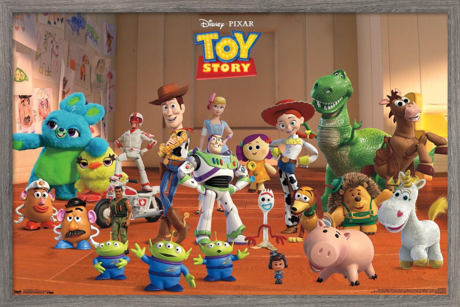 Disney Pixar Toy Story 4 - Collage Wall Poster, 22.375" x 34" Framed