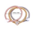 thumbnail image 4 of s Oro Plata para parejas familiares Mujeres Niñas de diamante Hugo Pulseras multicapa, 4 of 4