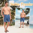 thumbnail image 2 of Trajes de baño para hombre Scotamalone, shorts de natación de secado rápido de 7 pulgadas con forro de malla, azul marino y blanco, 2 of 6