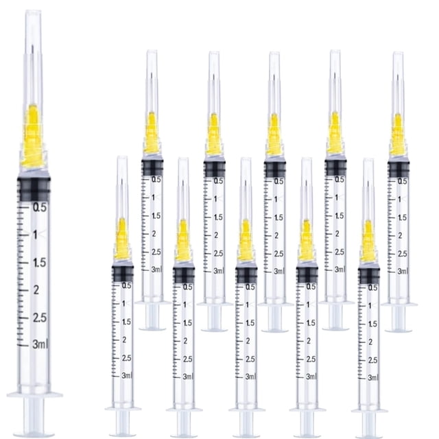 Utensilios de laboratorio Sirulken Luer Lock, 3 ml, 20 g, 25 mm, paquete de 50