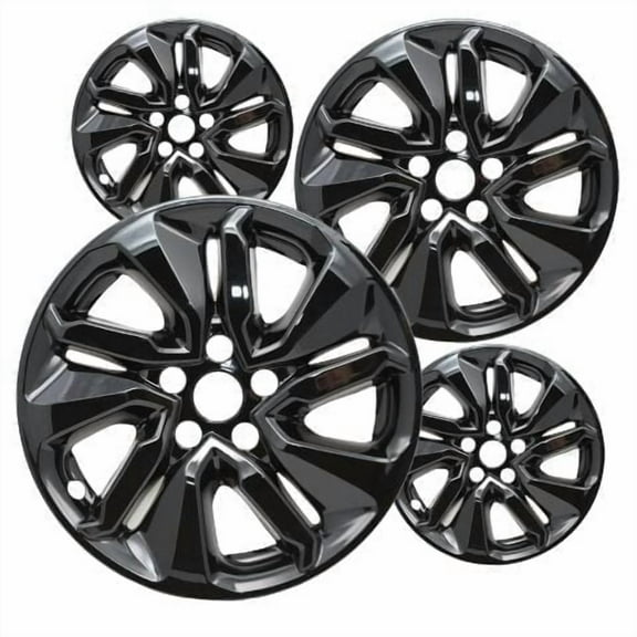 17 inch Gloss Black ABS Wheel Skins Set Compatible with 2018-2022 Honda Accord LX & Impostors for 42700TVAA73 Wheel Series