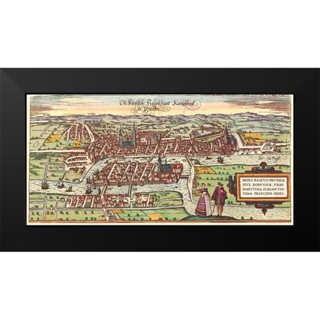 Hogenberg, Braun 14x9 Black Modern Framed Museum Art Print Titled - Kaliningrad Russia