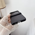 thumbnail image 4 of ELEHOLD Leather Case for Samsung Galaxy Z Flip 6, Crocodile Pattern soft TPU Slim Thin Shockproof Case with Hinge Protection,Black, 4 of 7
