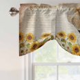 thumbnail image 4 of Tie Up Valance for Windows Sunflower Elephant Curtains Valances Rod Pocket Valance Window Treatments Retro Daisy Flower Animal Balloon Curtains for Kitchen Living Room Bedroom Bathroom 54x18 Inch, 4 of 9