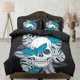 thumbnail image 1 of Skull & Moth Negro Funda Nórdica Juego Colcha, Dormitorio Ropa de cama con funda de almohada, 1 of 4