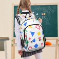 thumbnail image 7 of FORMRS Unisex School Backpack 17" Student Travel Bag with Laptop Compartment, Blue Retro Triangles, 7 of 7