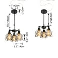 thumbnail image 2 of FSLiving 3-Heads Farmhouse Candle Lamp Adjustable Height Telescoping Rod 15ft Plug-in Cord, Remote Control Edison Bulbs Square Cage Island Light for Sloping Roof Dining Staircase NO Wiring Needed, 2 of 7