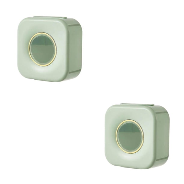 Billuyoard Bolsa desechable para alimentos, caja de almacenamiento, caja de plástico montada en la pared, sin perforaciones, reutilizable, gran Verde 2Conjunto