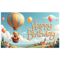 thumbnail image 2 of Colorful Balloons Happy Birthday Banner Teddy Bear Hot Air Balloon Decorative Design for Kid's Birthday Party Celebration Indoor Decoration, 2 of 7