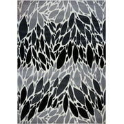 Ladole Rugs Contemporary Glenwood Area Rug Carpet in Black Grey, 7x10 (6'5" x 9'5" , 200cm x 290cm)