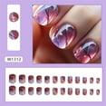 thumbnail image 2 of Fofosbeauty 24 pcs Press-on Acrylic False Nails, Nails Tips Designs 2023, Round Glazing Whitening, 2 of 7