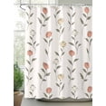 thumbnail image 2 of Floral Shower Curtain, Leaf Plant Waterproof Shower Curtain Set with 12 Hooks Lightweight Washable Fabric Shower Curtains for Bathroom 72x72 Inches, 2 of 6