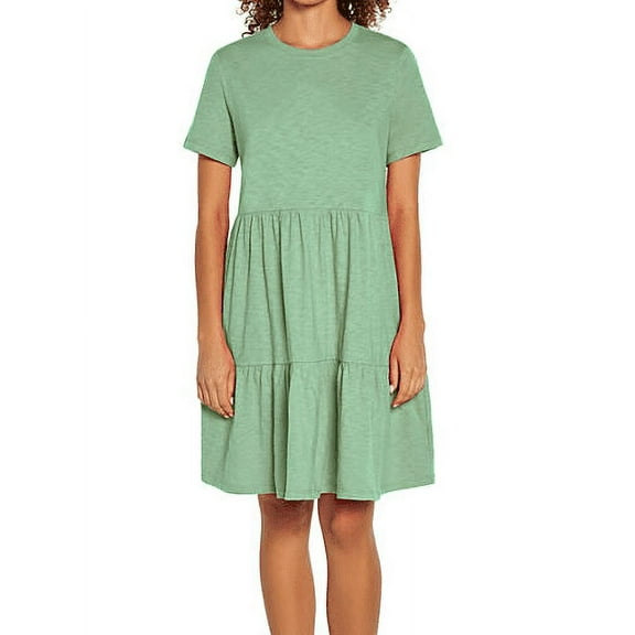 Gap Ladies Short Sleeve Tiered Dress (Granite Green, XS)