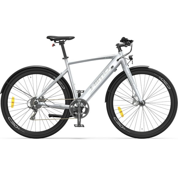 HIMO C30R 27.5" Electric Bike - Silver Range up to 120 KM, Removable 36V/10Ah Battery, Shimano 9-Speed Transmission System, 5 electric-assist modes