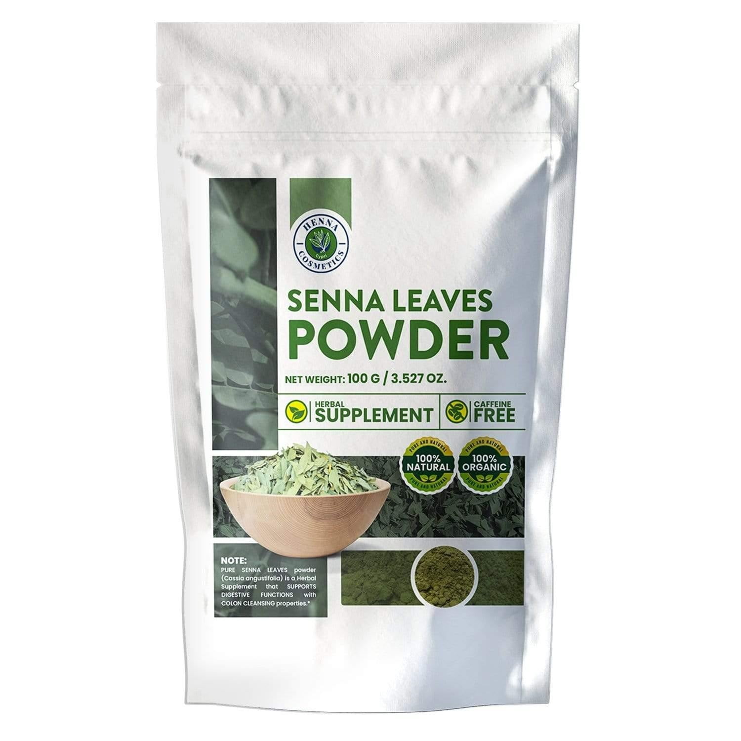 Henna Cosmetics Senna Leaves Powder - Herbal Supplement 100 Grams (3.5 oz.)